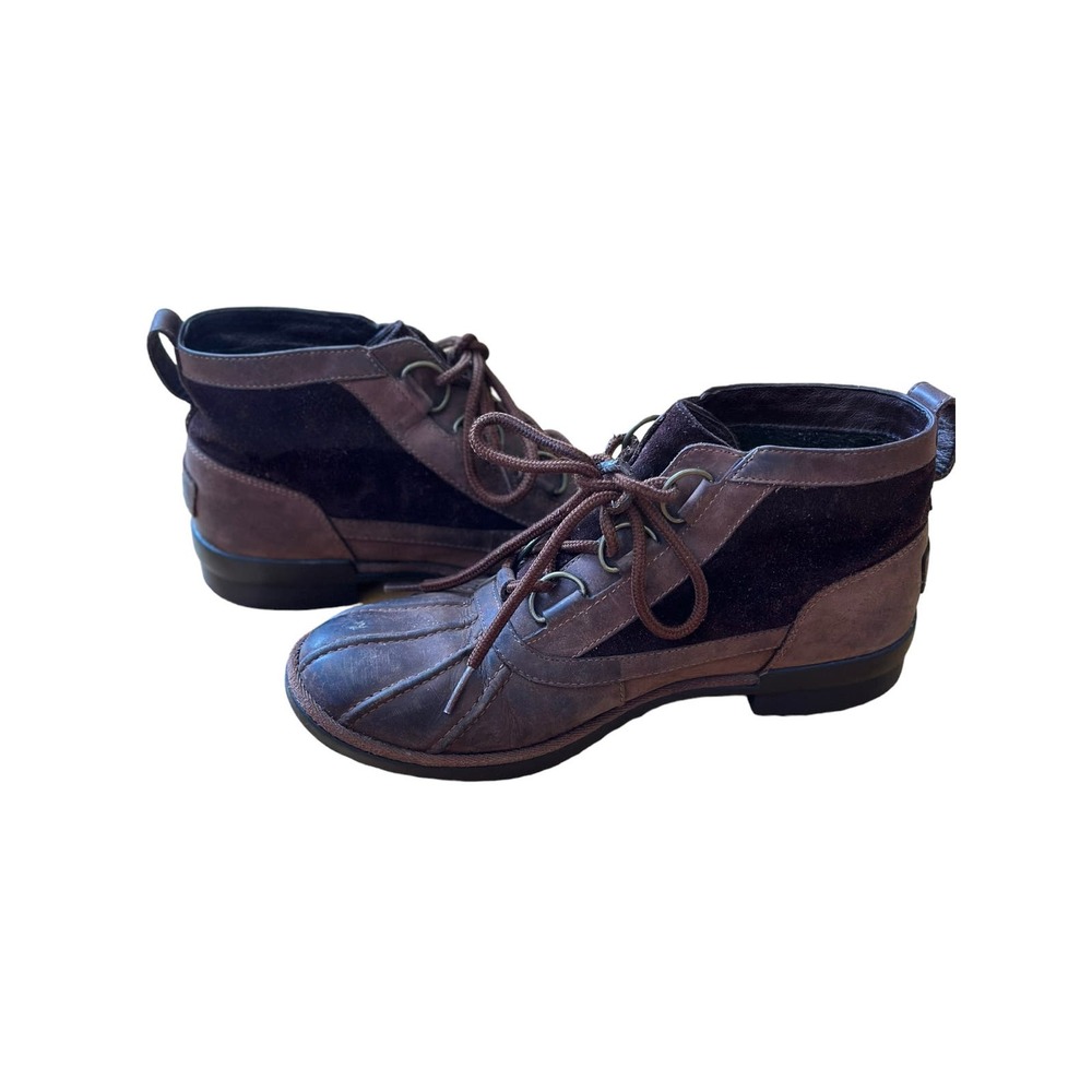 UGG Australia HEATHER RAIN BOOT Brown Suede & Leather Waterproof Womens Size 9